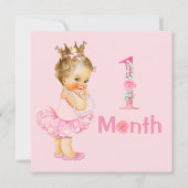 Carte Bébé Fille Marqueurs mensuels Jalons Fille (Devant)