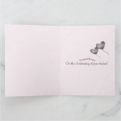 Carte Bébé fille rose & violet ballon baudrier jumeau (Intérieur)