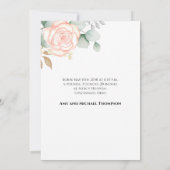 Carte Bébé Fille Simple Nouveau-né Script photo Floral r (Dos)