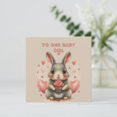 Carte Bébé fille Valentine (Debout devant)