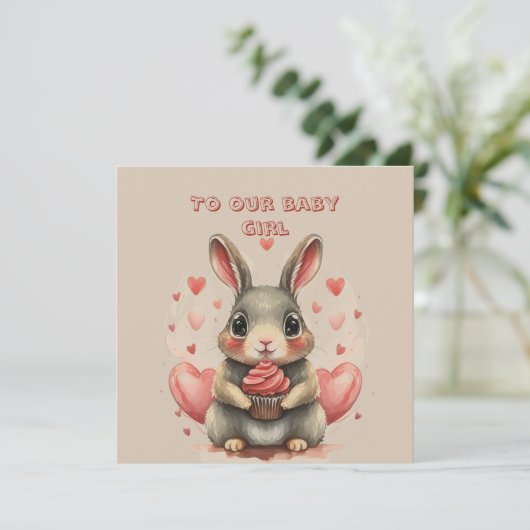 Carte Bébé fille Valentine (Debout devant)