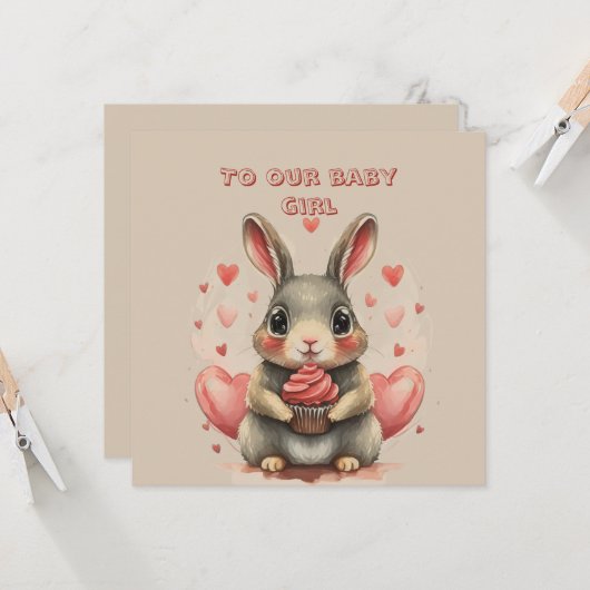 Carte Bébé fille Valentine (Devant/Arrière en situation)