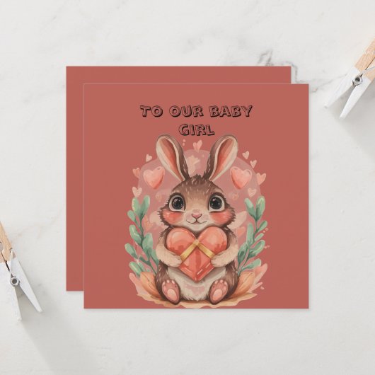 Carte Bébé fille Valentine (Devant/Arrière en situation)