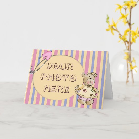 Carte Bébé Garçon (Fleur jaune)