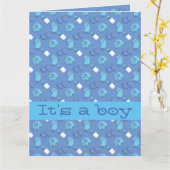 Carte bébé garçon (Fleur jaune)