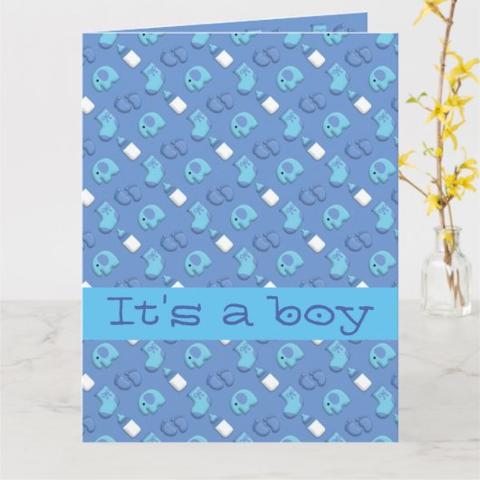 Carte bébé garçon (Fleur jaune)