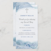 Carte Bébé garçon baptême signets bleus (Devant / Derrière)