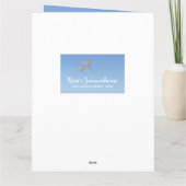 Carte Bébé garçon bleu & argent ballon jumeau baptême (Dos)