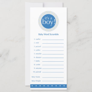 Carte Bébé garçon Douche Jeux-bleu