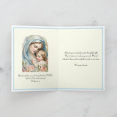 Carte Bébé garçon ou fille Merci religieux catholique (Intérieur)