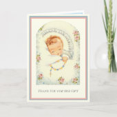 Carte Bébé garçon ou fille Merci religieux catholique (Devant)