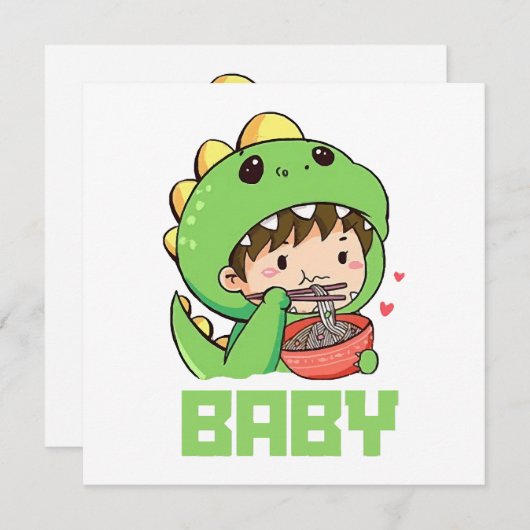 Carte bébé godzilla (Devant / Derrière)