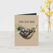 Carte Bébé gorille mignon ajouter du texte à n'importe q (Fleur jaune)