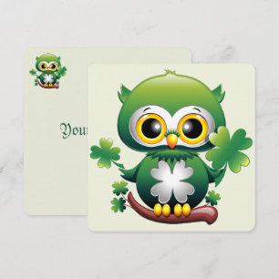 Carte Bébé Hibou Mignon St Patrick Dessin Animé