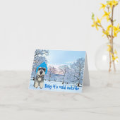 Carte Bébé Il fait froid dehors (Fleur jaune)