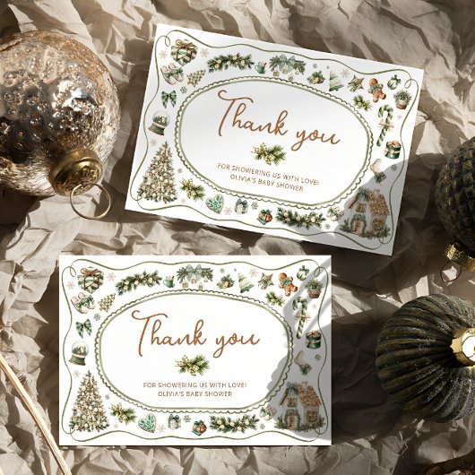 Carte Bébé Il fait froid dehors Baby shower Merci