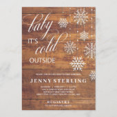 Carte Bébé Il fait froid dehors Rustique Bois d'hiver Bé (Devant)