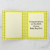 Carte Bébé jaune mignon abeille genre Révéler neutre (Intérieur)