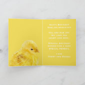 Carte Bébé jaune mignon poussette 1er Joyeux anniversair (Intérieur)