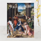 Carte Bébé Jésus avec les Mages salutation de Noël (Fleur jaune)