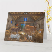 Carte Bébé Jésus Manger Nativité de Noël (Fleur jaune)