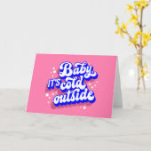 Carte Bébé joueur, il fait froid dehors Création d'hiver (Fleur jaune)