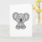 Carte Bébé koala mignon avec un sourire assis (Fleur jaune)