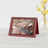 Carte Bébé Lapin-toute occasion-personnaliser (Fleur jaune)