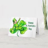 CARTE BÉBÉ LEPRECHAUN DE LA SAINT-PATRICK (Devant)