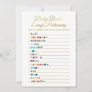 Carte Bébé Livres Emoji Pictionary Jeu Baby shower Or
