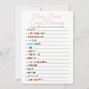 Carte Bébé Livres Emoji Pictionary Jeu rose