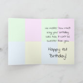 Carte Bébé mignon Cartoon 1er anniversaire (Intérieur)