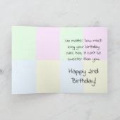 Carte Bébé mignon Cartoon 2e anniversaire (Intérieur)