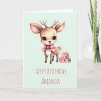 Bébé mignon cerf avec cadeaux Anniversaire