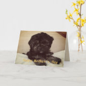 Carte Bébé mignon chien Joyeux Fête des Mères (Fleur jaune)