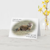 Carte - Bébé mignon Otter citation célèbre (Fleur jaune)
