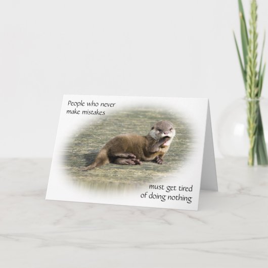 Carte - Bébé mignon Otter citation célèbre (Devant)