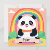 Carte Bébé mignon Panda arc-en-ciel (Devant)