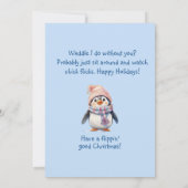 Carte Bébé mignon Penguin Amusant Noël Humour Appartemen (Dos)