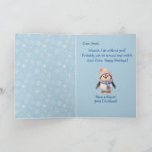 Carte Bébé mignon Penguin Amusant Noël Humour Fêtes (Intérieur)