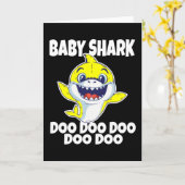 Carte Bébé mignon requin Doo Doo Doo Doo (Fleur jaune)