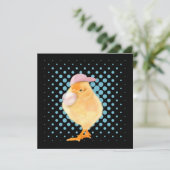 Carte Bébé mignon rose Bubblegum noir (Debout devant)