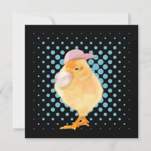 Carte Bébé mignon rose Bubblegum noir