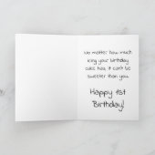 Carte Bébé mignonne caricature 1er anniversaire (Intérieur)