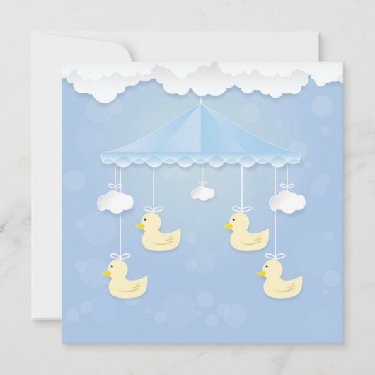 Carte Bébé mobile avec jouet à canard et nuage (Devant)