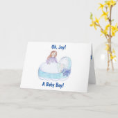 Carte bébé nouveau-né (Fleur jaune)