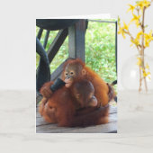 Carte Bébé Orangutan (Fleur jaune)