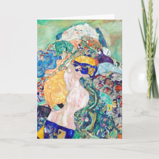 Carte Bébé par Gustav Klimt Peinture (Devant)