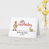 Carte Bébé personnalisé (Fleur jaune)