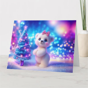 Carte Bébé Polar Ours Imaginaire de Noël